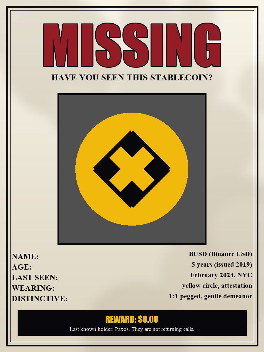 MISSING poster