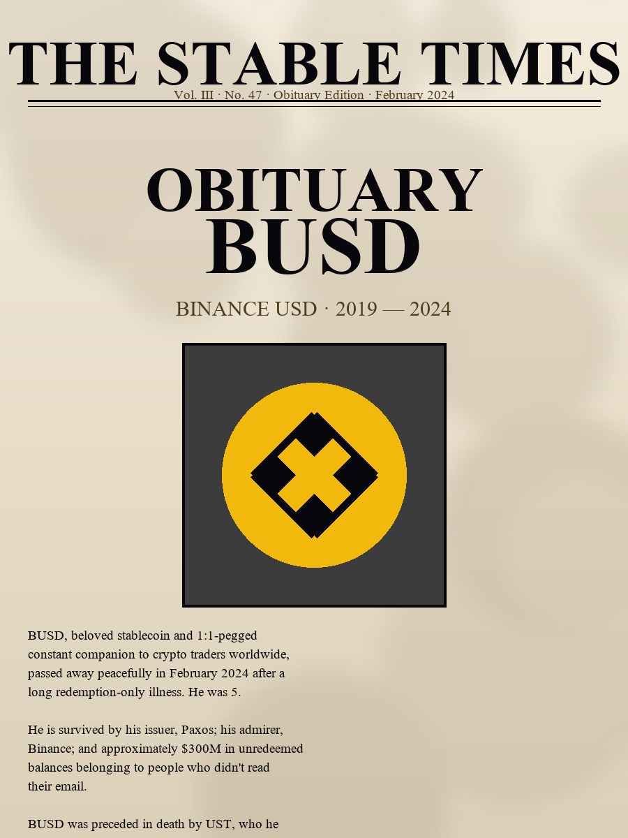 BUSD obituary newspaper
